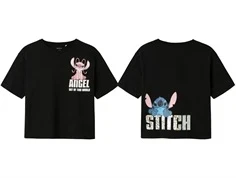 Name It top sort med Stitch print